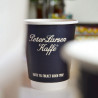 BIO-pappersmugg med dubbelvägg med 'Peter Larsen Kaffe' logotyp