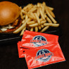 Skräddarsydda tryckta våtservetter för hamburgermåltider